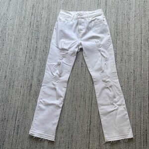 FRAME denim white ripped jeans